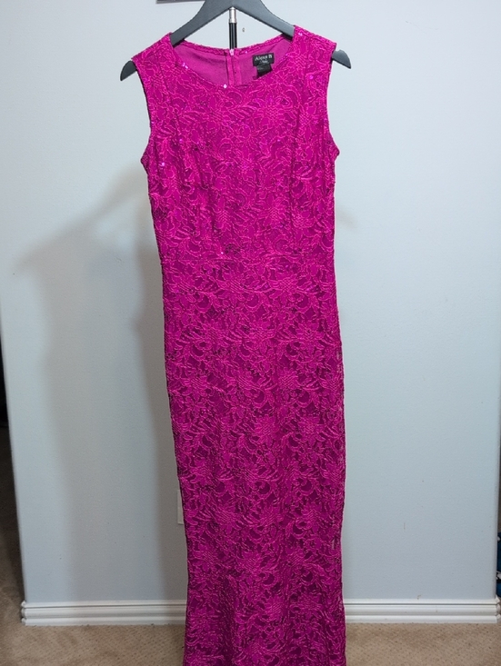 Alexa B Nites Dresses & Skirts - Alex Evenings Fuchsia Lace Sleeveless Maxi Dress